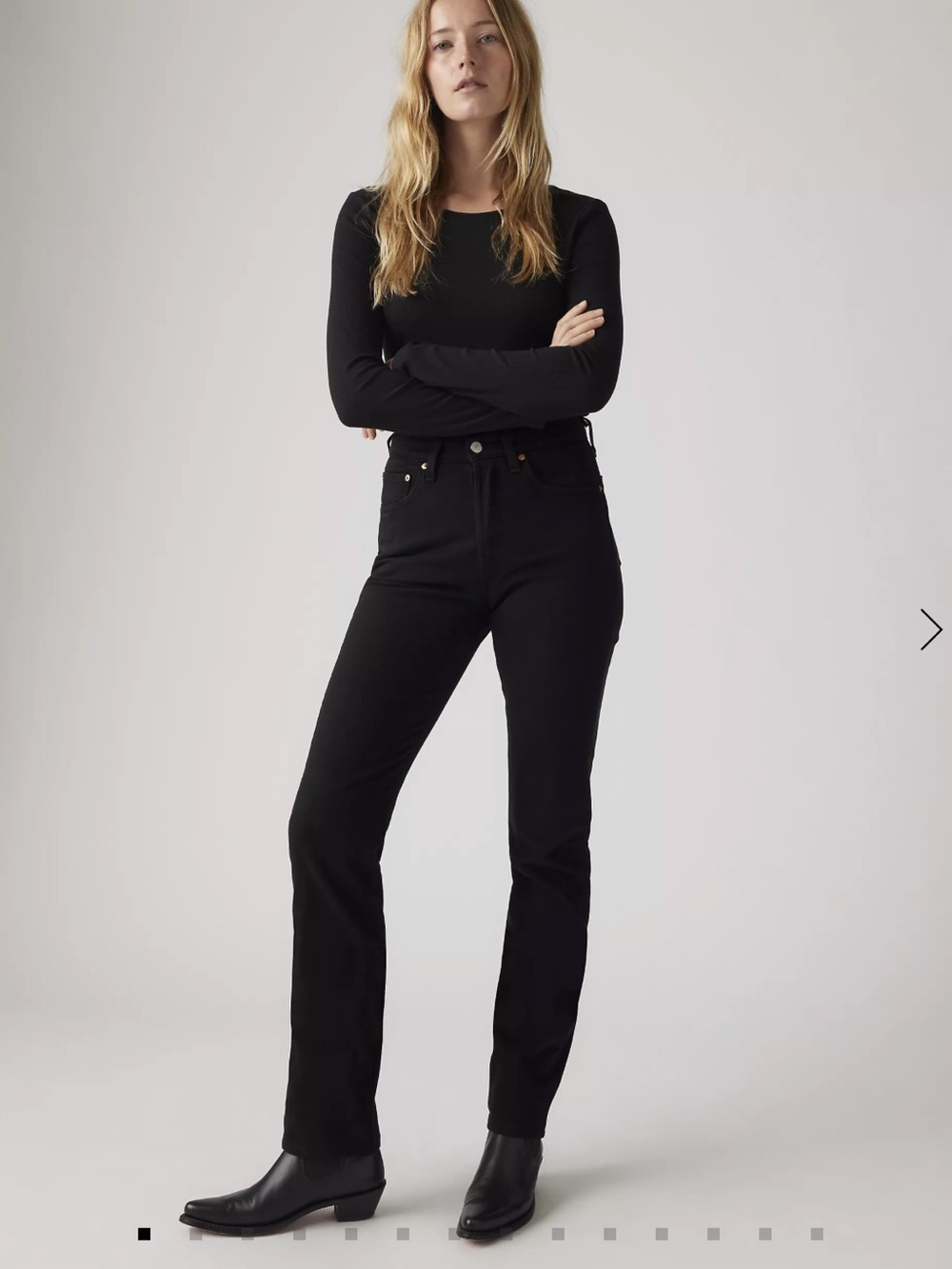 LEVI’s Women’s 501 Original Black High-Rise Straight Jeans